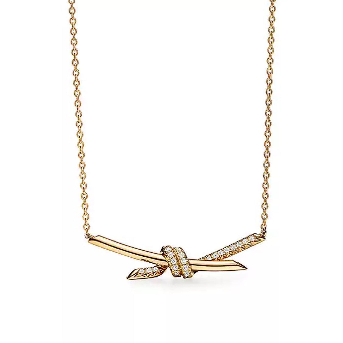 Tiffany Style Knot 18K Gold-Plated Necklace