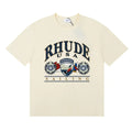 Rhude USA Sailing Nautical Crest Cream Oversized Short Sleeve T‑Shirt