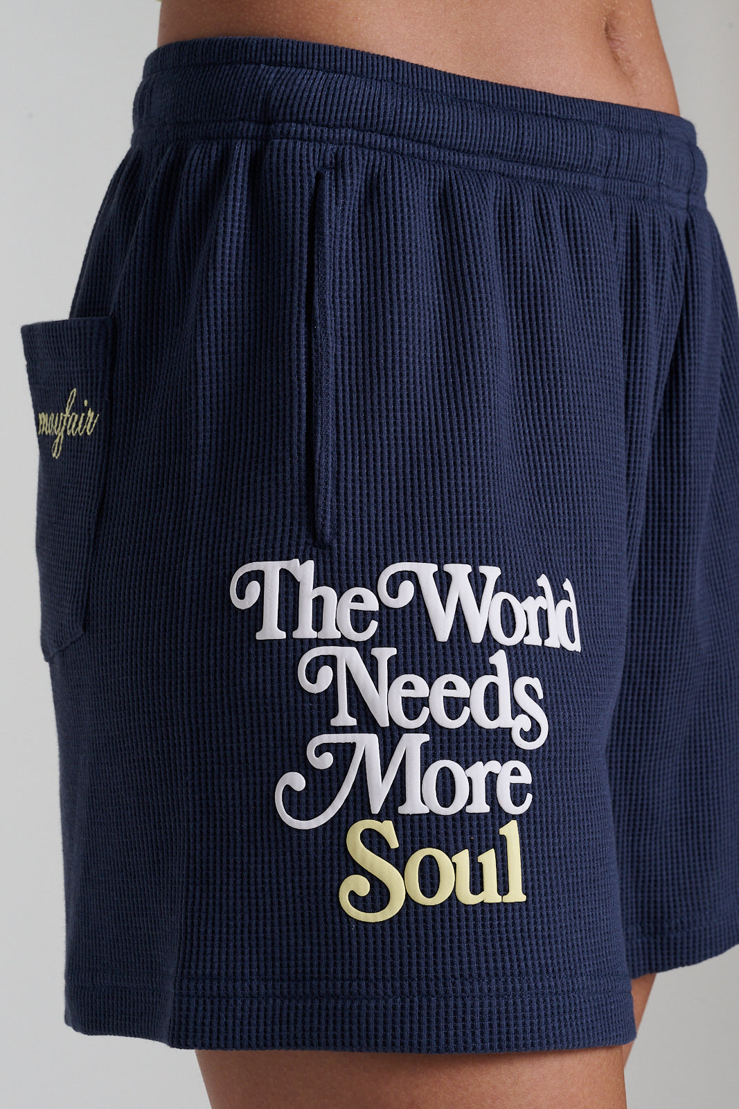 The World Needs More Soul Waffle Sweatshorts