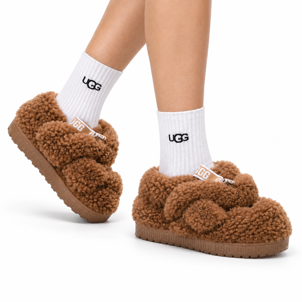 UGG Slipper Evolution Fluffy Platform Slides