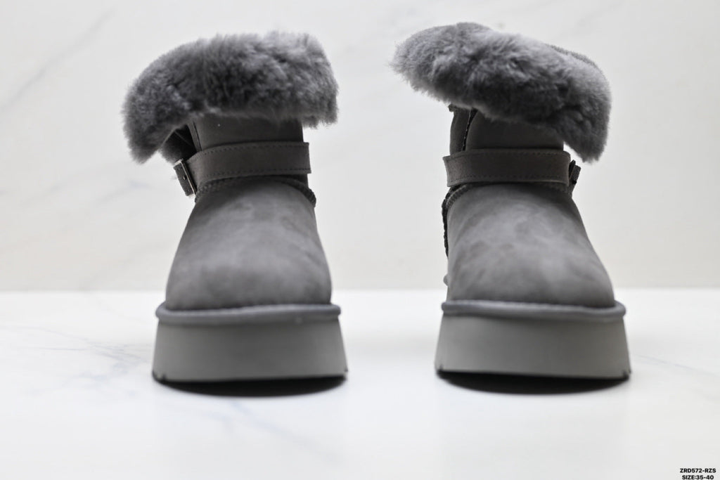 UGG Classic Mini Heritage Fluff Buckle Boots