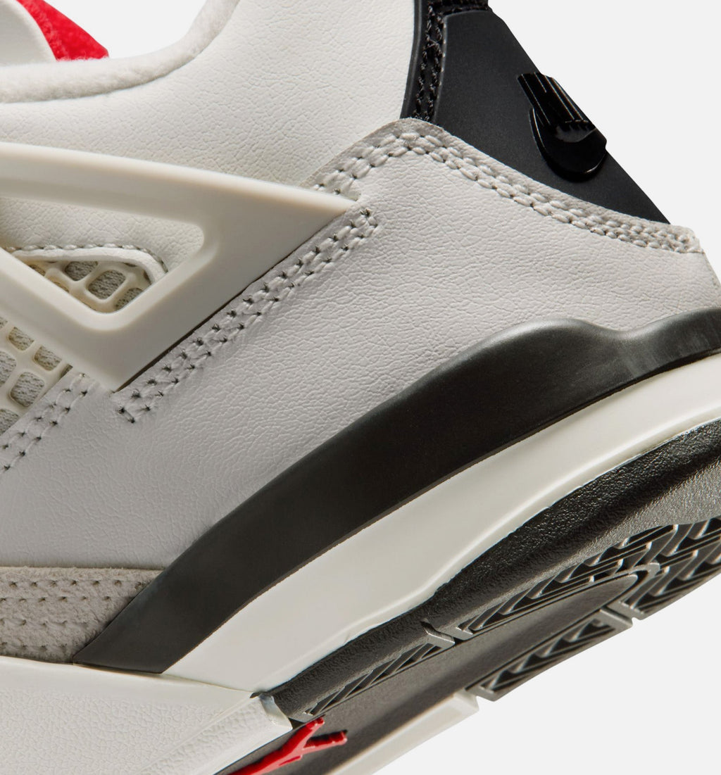 Air Jordan 4 Retro Flight Club Preschool Lifestyle Shoes - Sail/Black/University Red