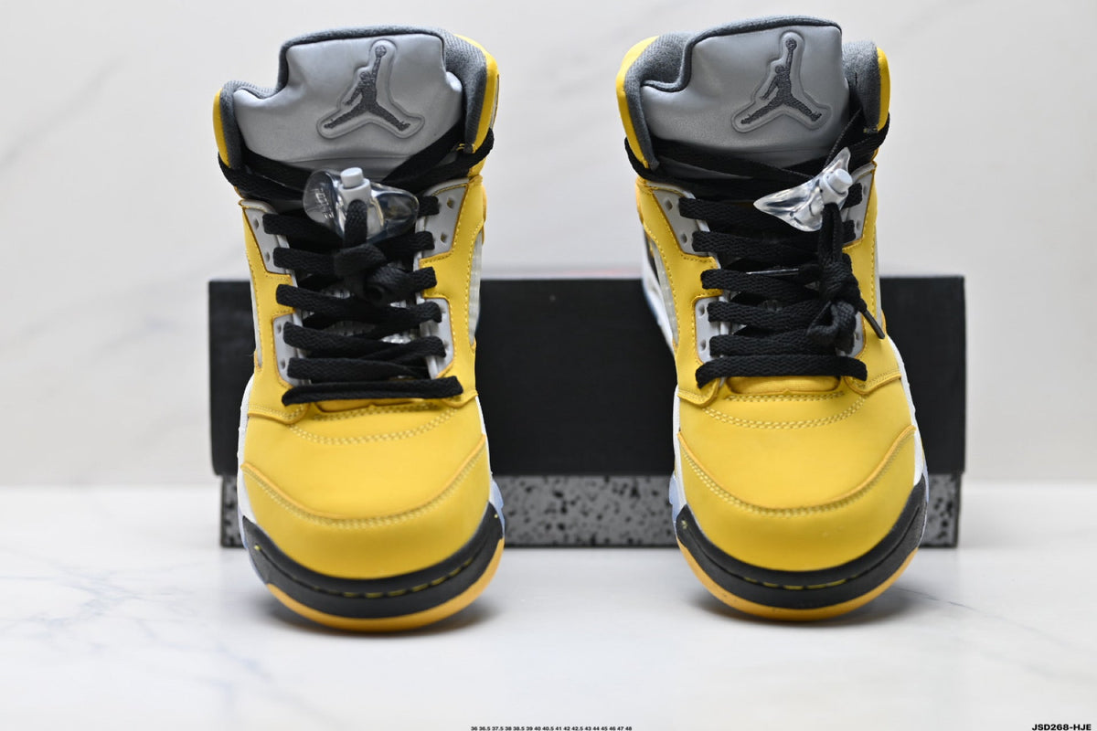 Air Jordan 5 Retro University Gold Black Sneakers
