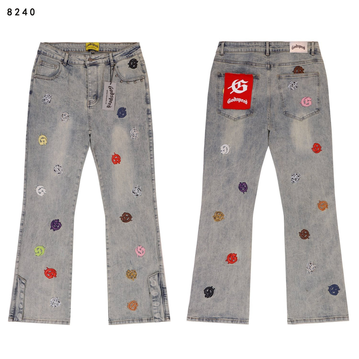 Godspeed Embroidered Flared Jeans