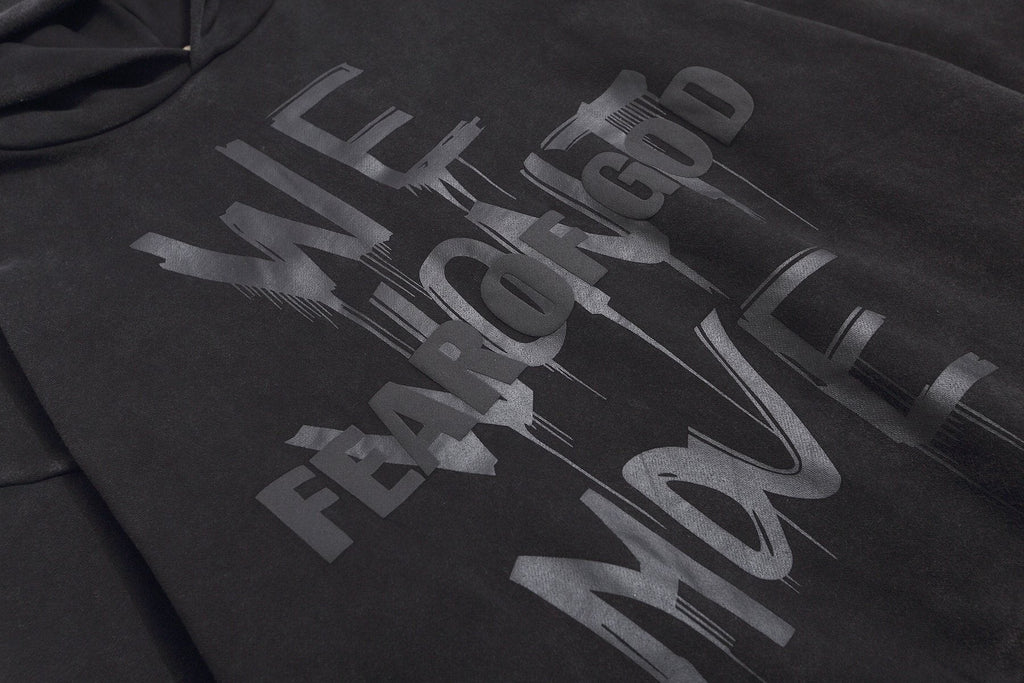 Fear of God Washed Black Side-Pocket Graphic Hoodie