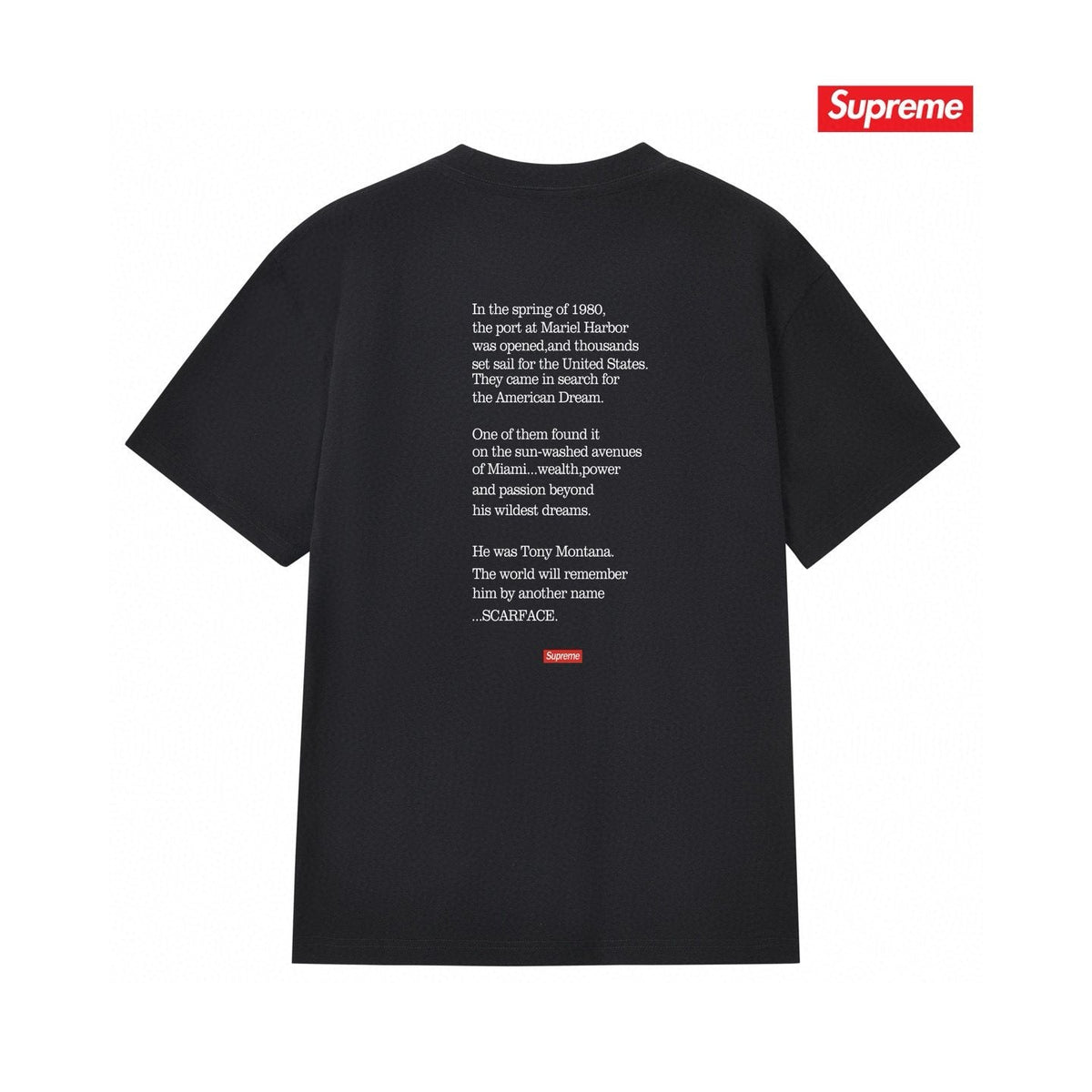 Supreme Scarface Movie Poster Graphic Short-Sleeve T-Shirt