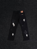 Chrome Hearts Cross Patch Black Jeans