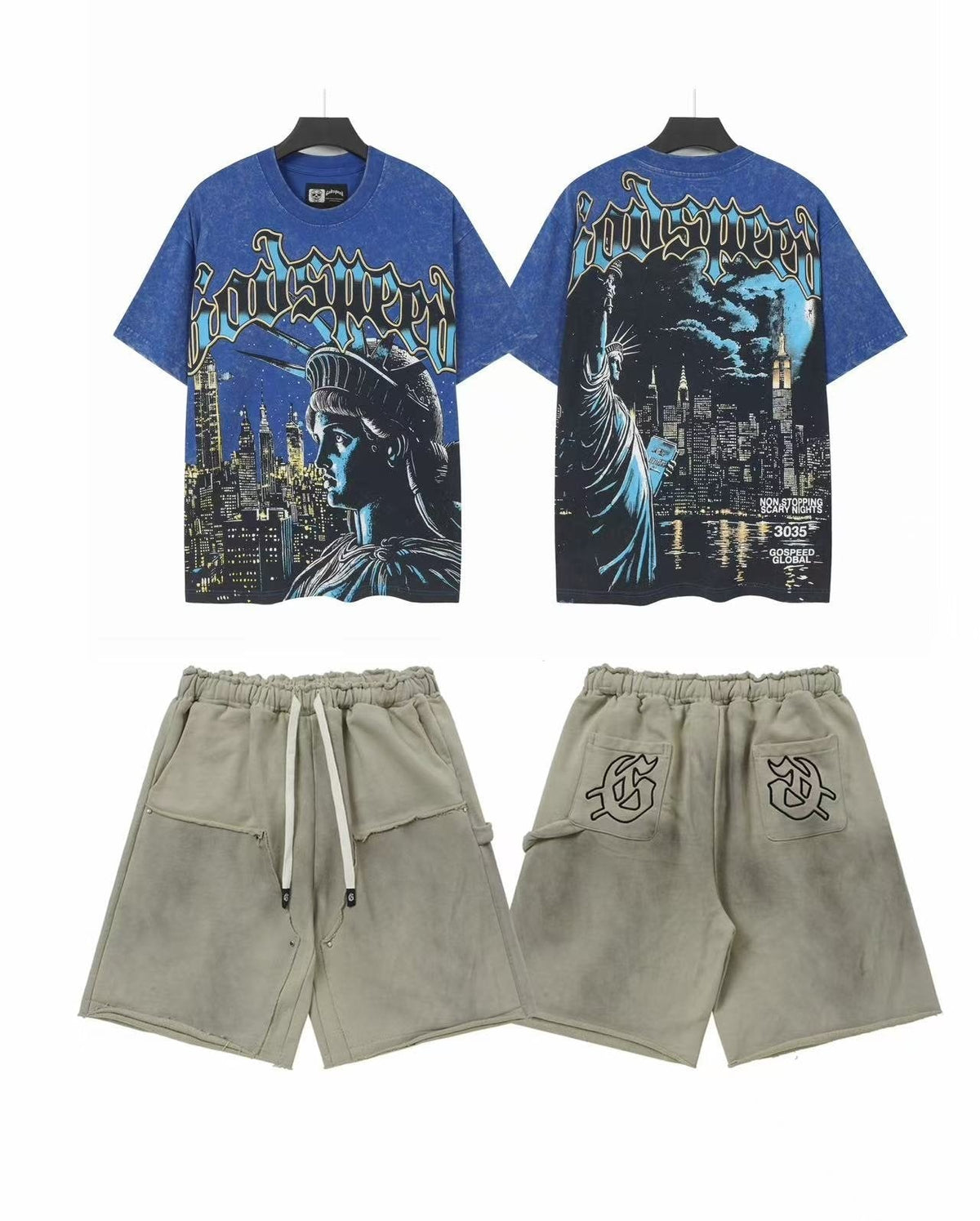 Godspeed Blue City Woman Graphic T-Shirt & Shorts Set