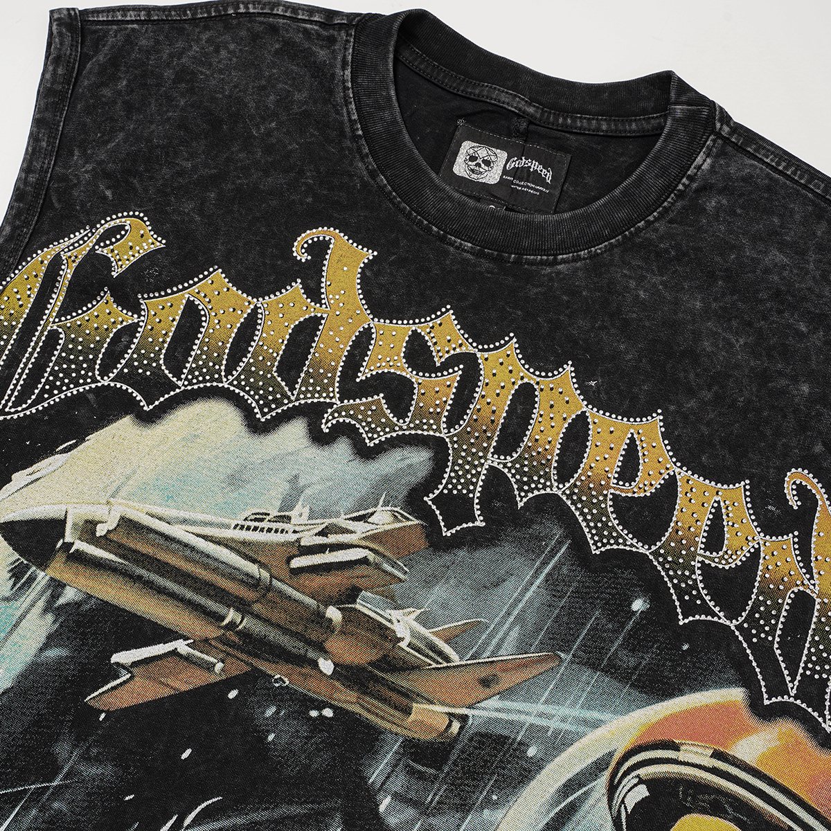Godspeed Astronaut Graphic Sleeveless T-Shirt