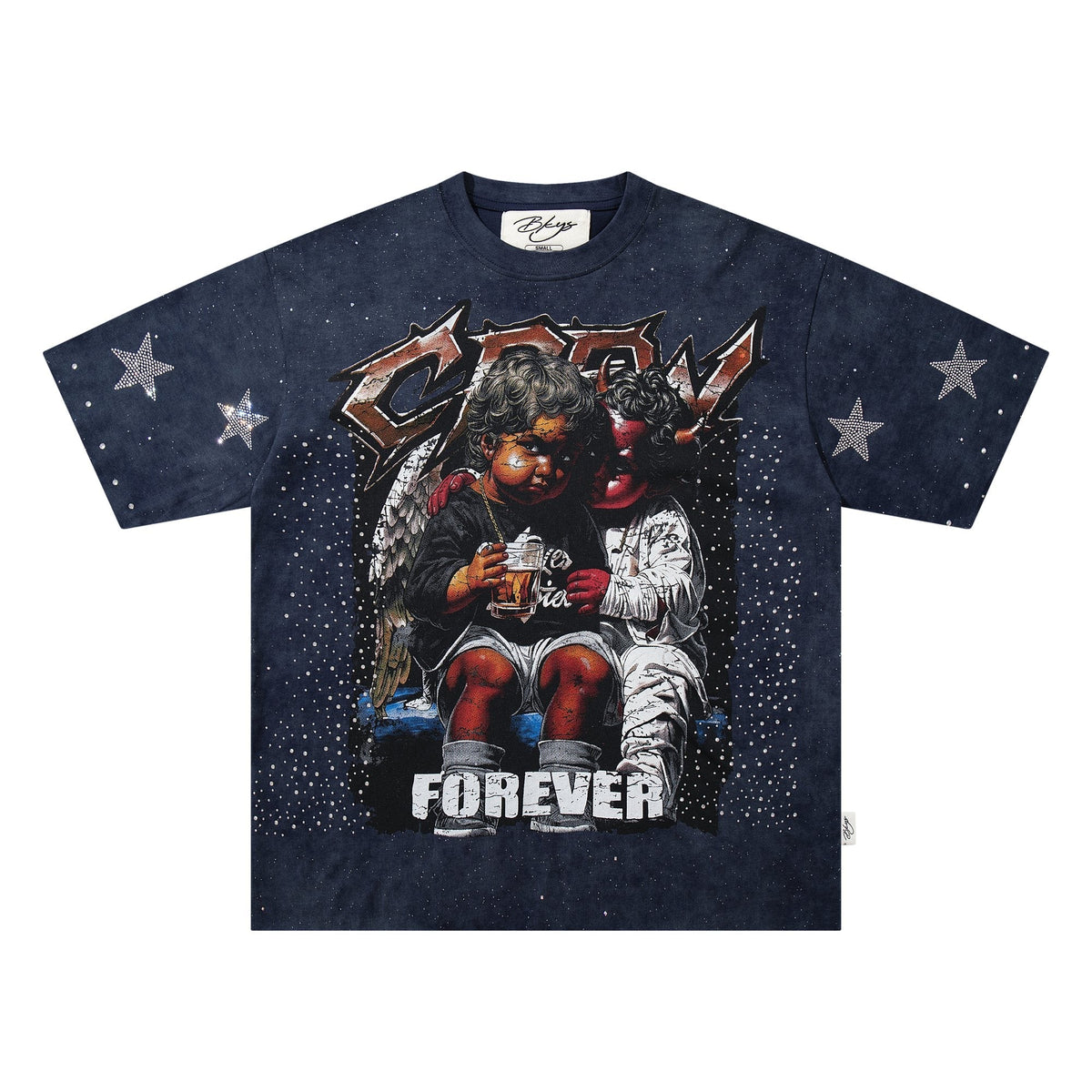 BKYS Revival Distressed Portrait Graphic T-Shirt