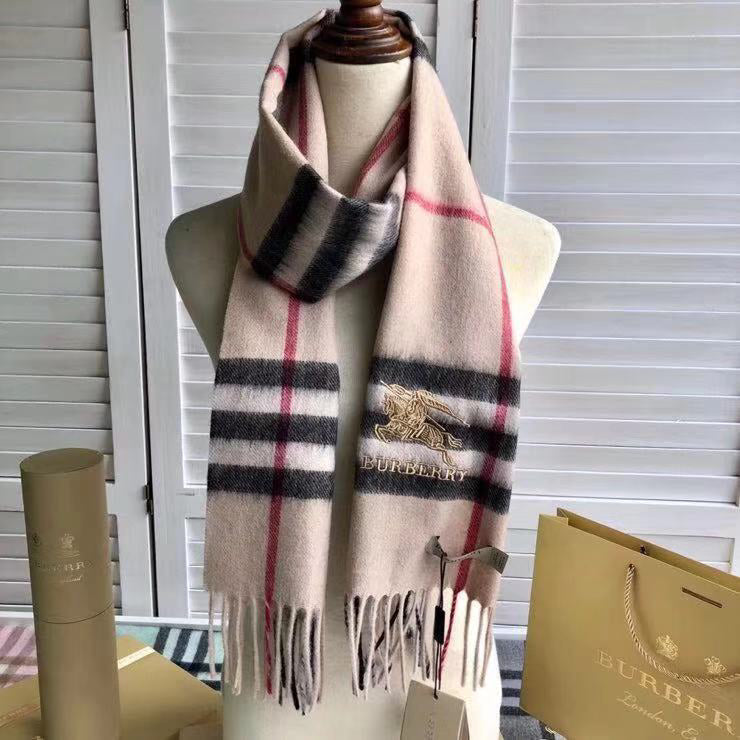 Burberry Style Classic Plaid Fringe Scarf