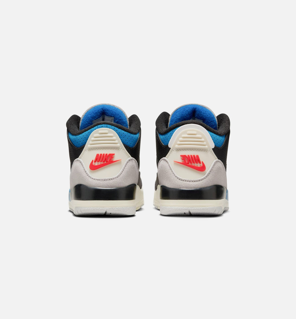 Air Jordan 3 Retro OG Rare Air Preschool Lifestyle Shoes - Black/Chile Red/Neutral Grey