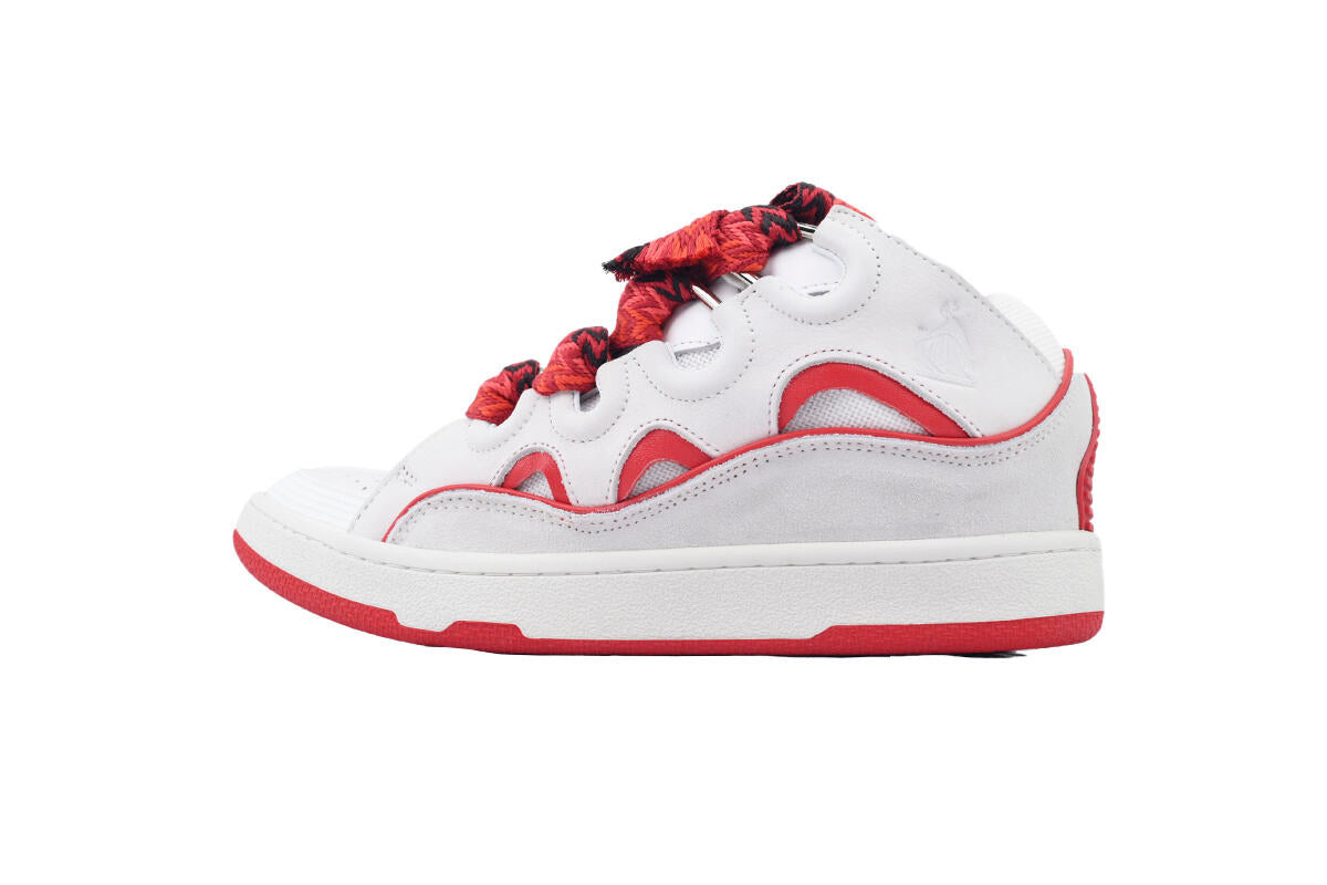Lanvin Curb Sneakers White Red FM SKRK11 DRAP P230030