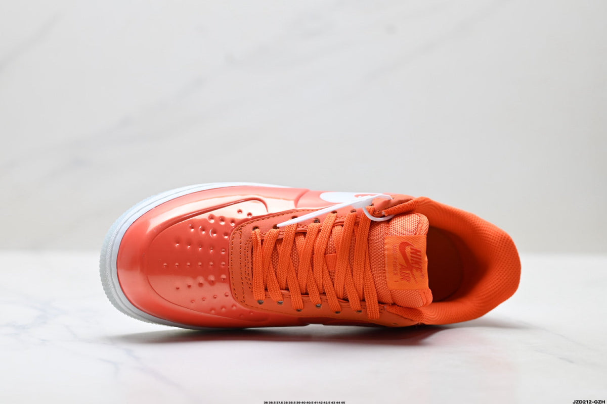 Nike Air Force 1 Low Orange White Unisex Sneakers Style 07