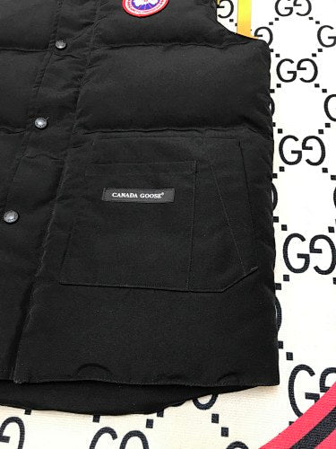 Canada Goose Black Quilted Puffer Vest with Stand Collar