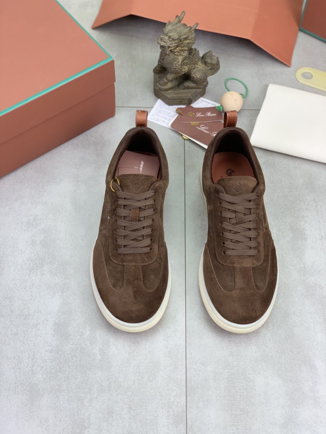 Loro Piana Paneled Low-Top Lace-Up Shoes
