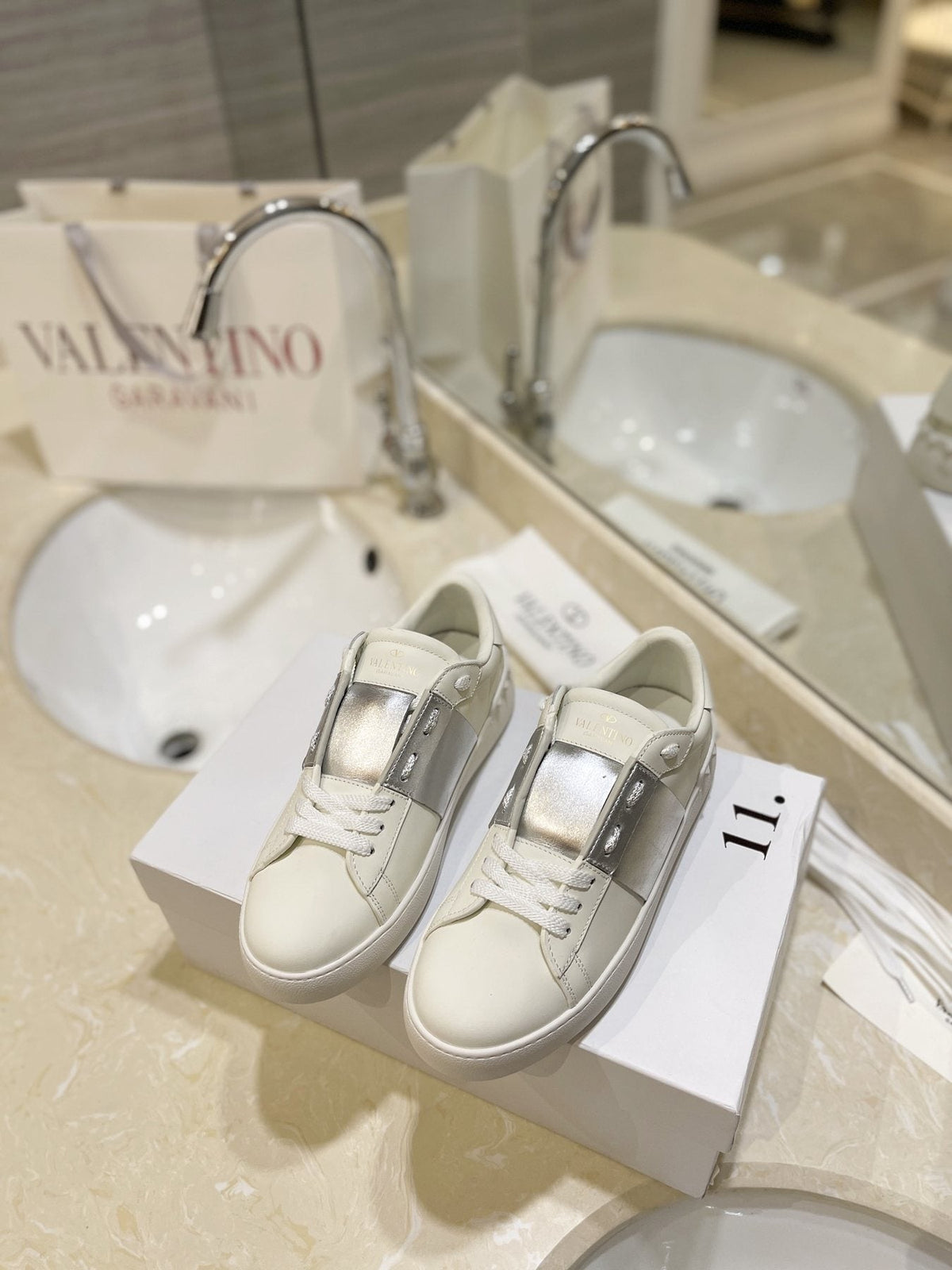Valentino Studded Low-Top Sneakers
