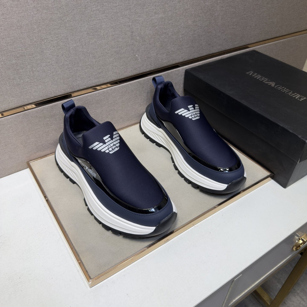 Armani Chunky Sole Slip-On Sneakers