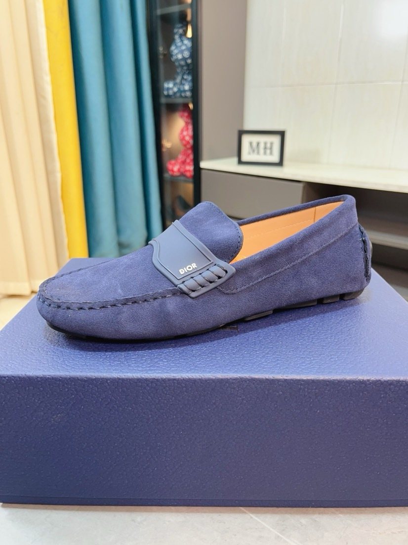 Dior Moc-Toe Logo Plaque Loafers