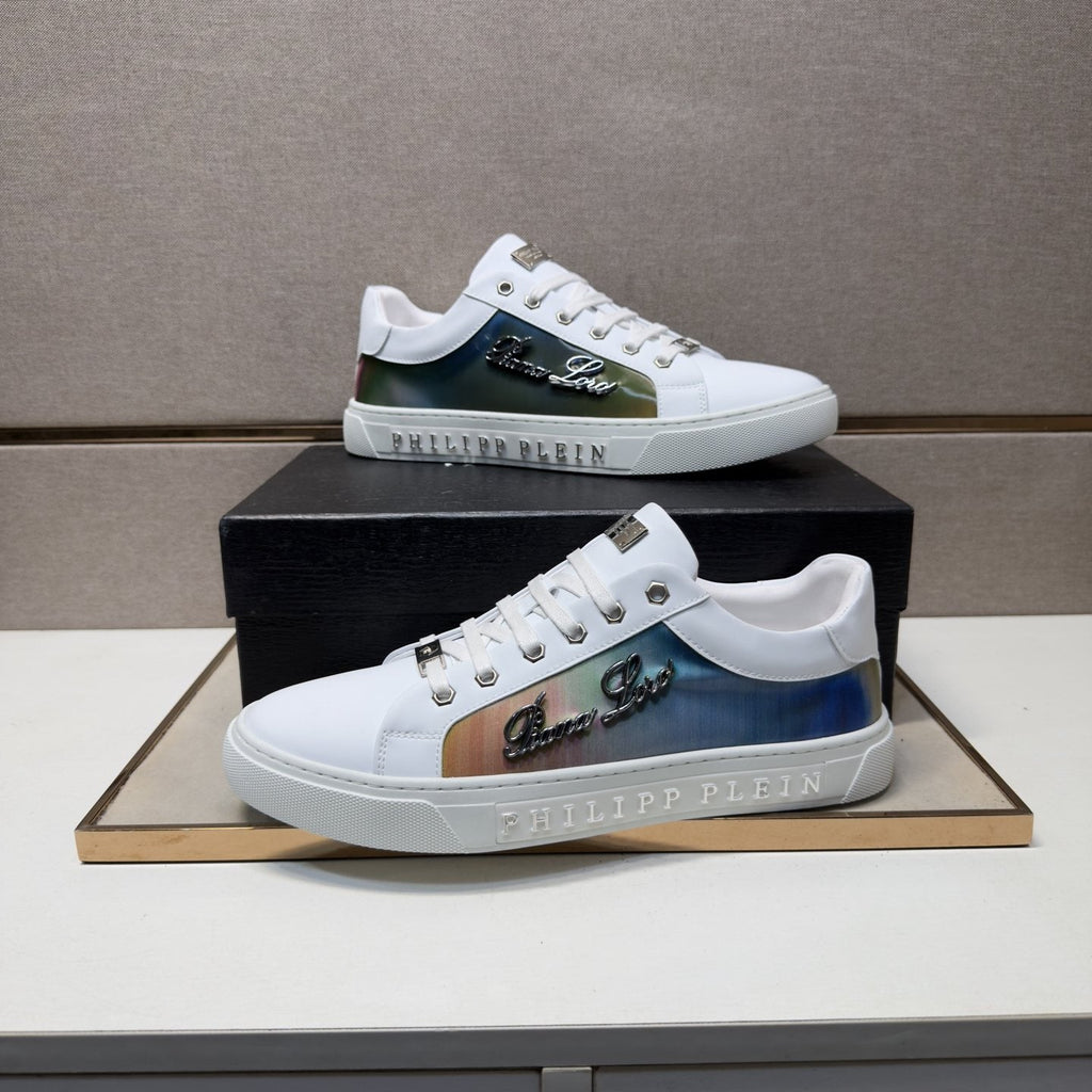 Philipp Plein Navy Iridescent Panel Sneakers