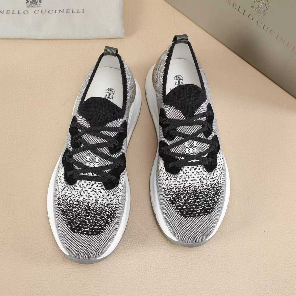 Brunello Cucinelli Knit Lace-Up Sneakers
