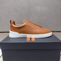 Zegna Men's Leather Slip-On Sneakers