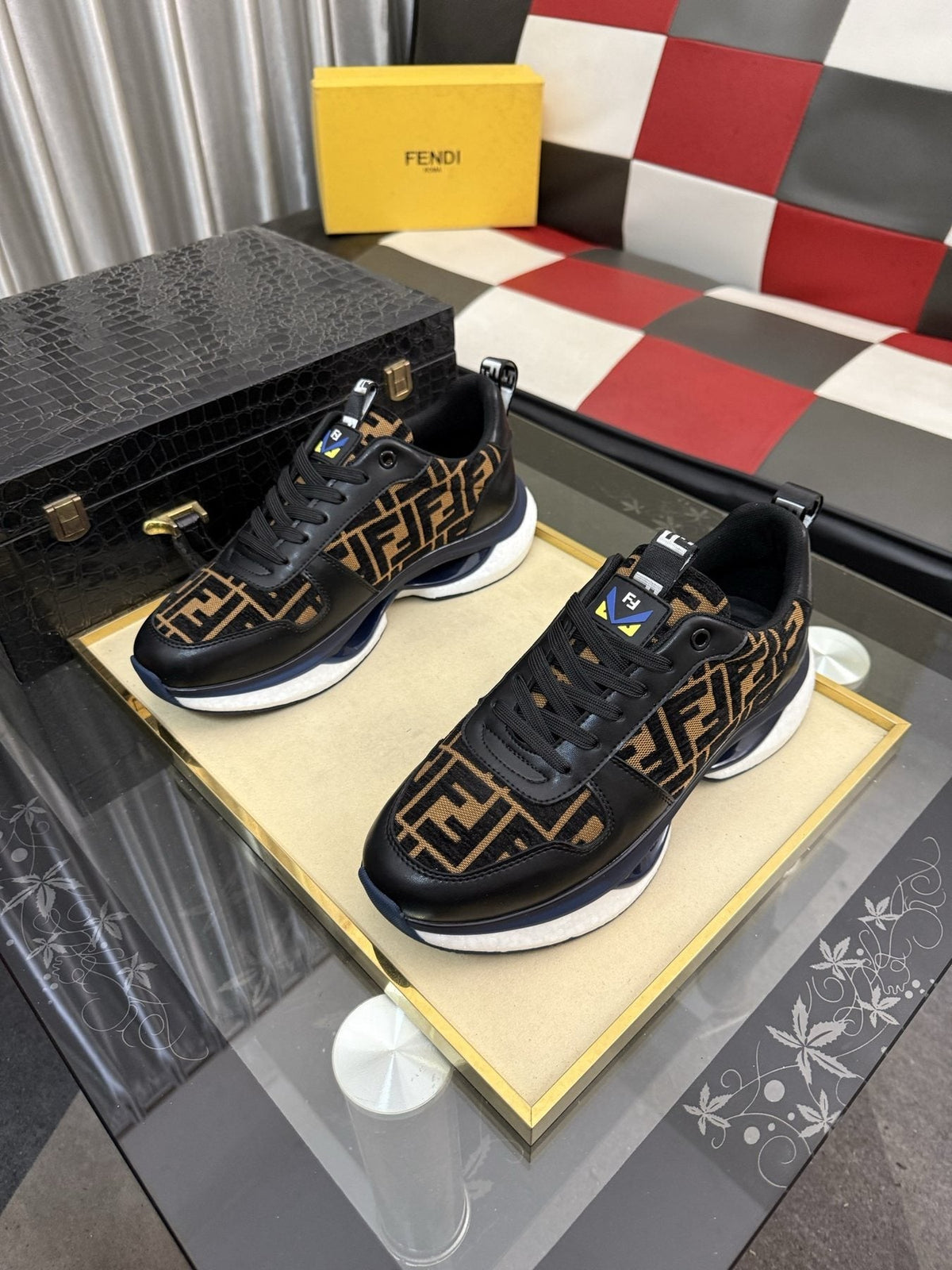 Fendi Men's Patterned Low-Top Sneakers