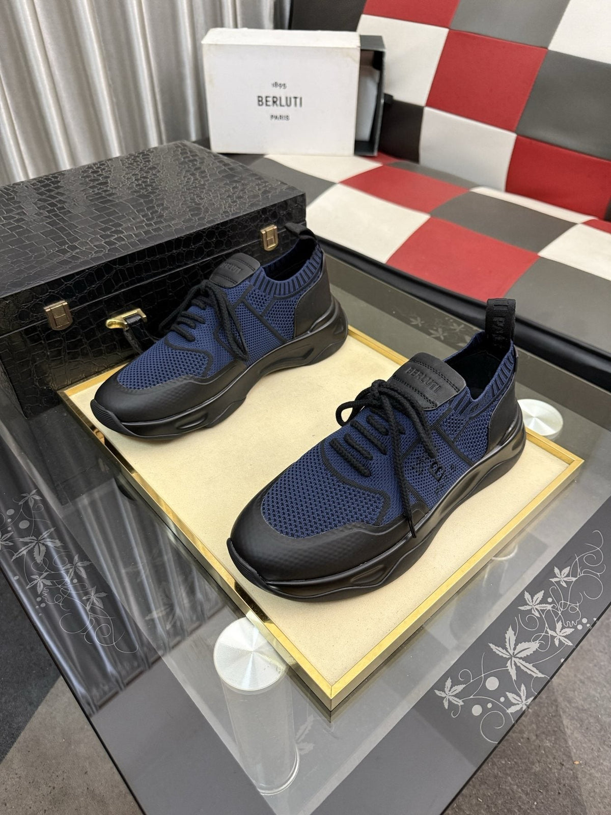 BERLUTI Men's Mesh-Panel Lace-Up Sneakers