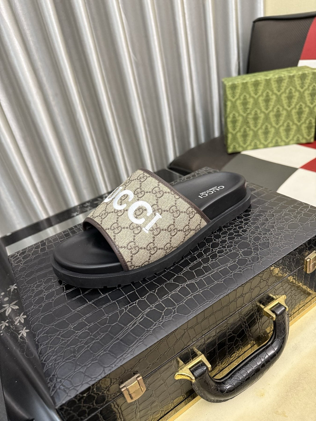 Gucci Logo Strap Slide Sandals