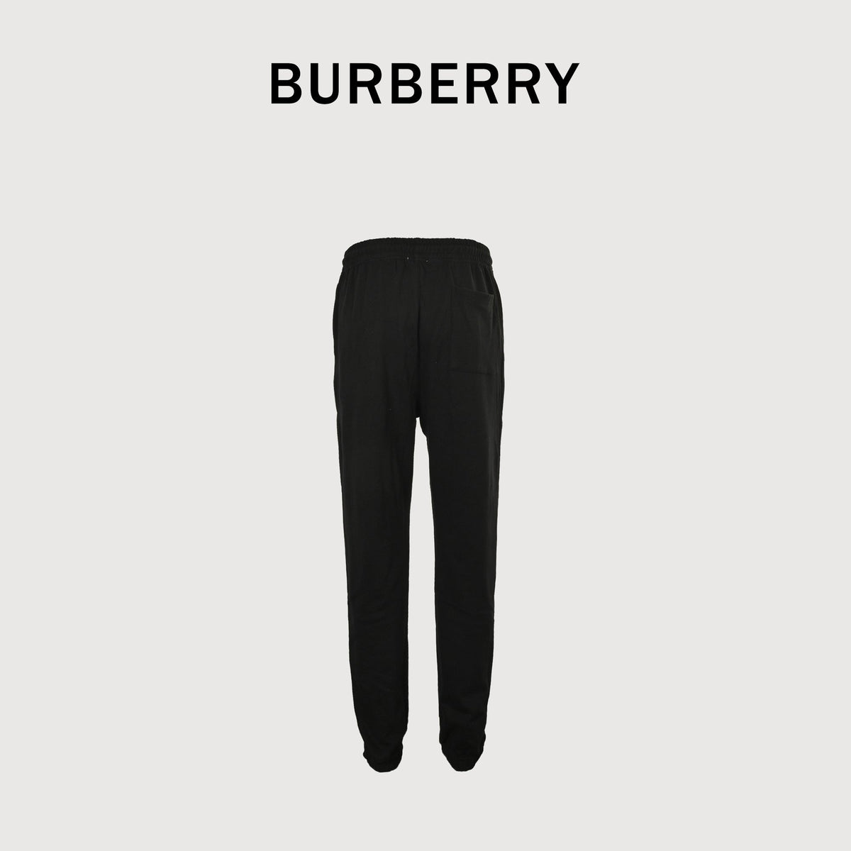Burberry 25FW Back Pocket Equestrian Knight Cross-Stitch Embroidery Jogger Trousers Black