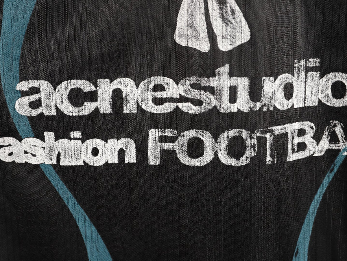 Acne Studios Bow Graphic Football Jersey Long-Sleeve Top - Black