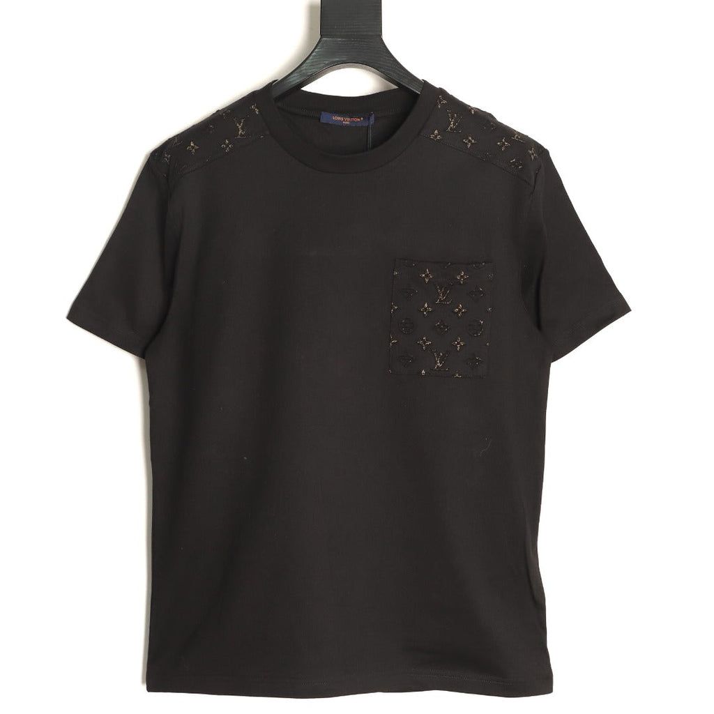 Louis Vuitton Black LV Embossed-Detail Short-Sleeve T-Shirt