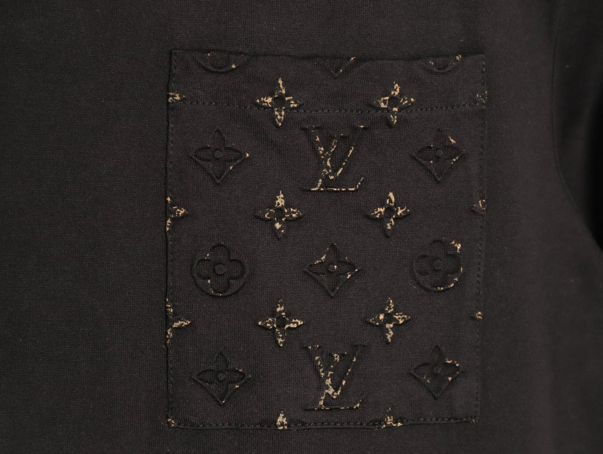 Louis Vuitton Black LV Embossed-Detail Short-Sleeve T-Shirt