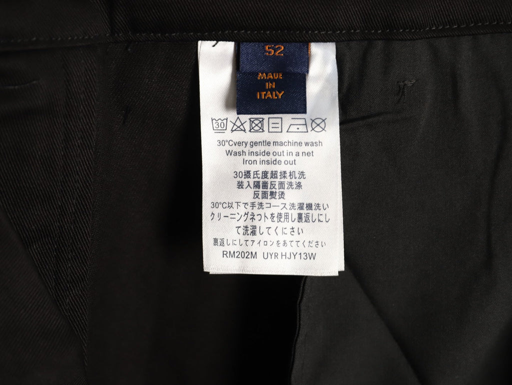 Louis Vuitton Panelled Flocked Denim Trousers - Black