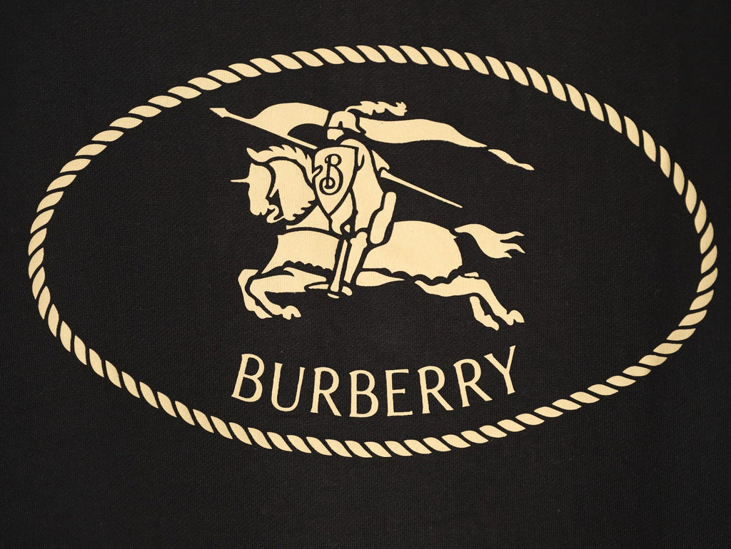 Burberry Oval Equestrian Back-Graphic Crewneck Sweatshirt - Black