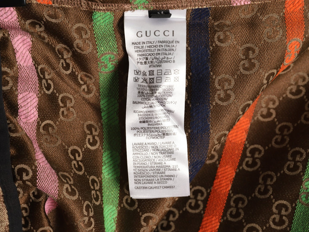 Gucci Allover Double-G-Style Color-Accent Drawstring Shorts - Tan